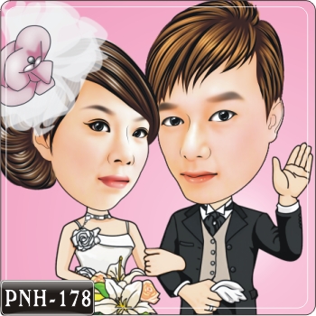 卡通人像 百合新人Q版畫 PNH-178